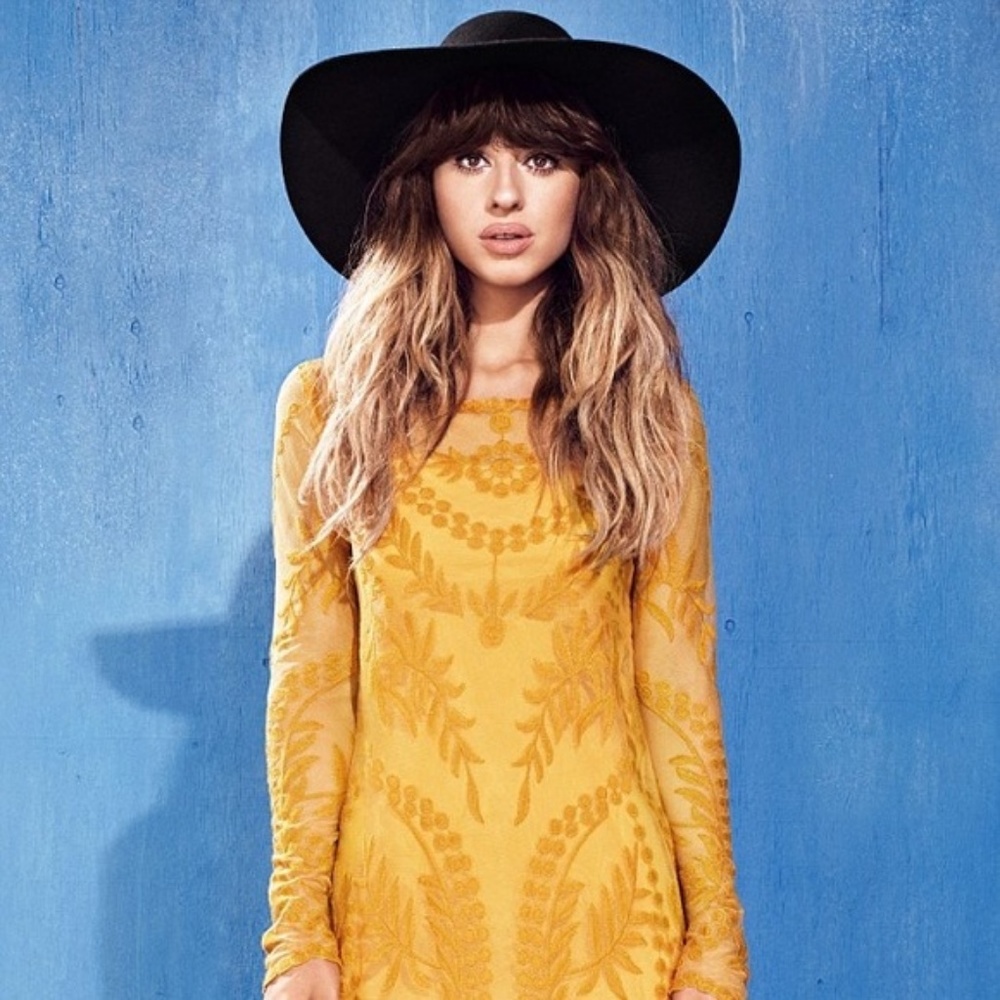Gold Lace  Floral Embroider dress